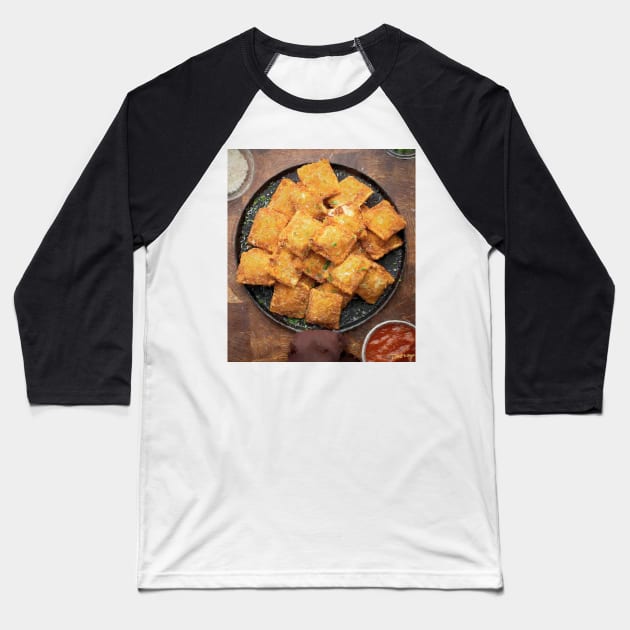 Toasted Ravioli Baseball T-Shirt by DesignDLW